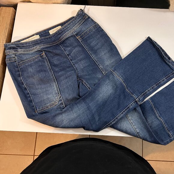 Pilcro and the Letterpress Anthropologie Flare Jeans - Sz 25 High-Rise Side-zip - Picture 2 of 11